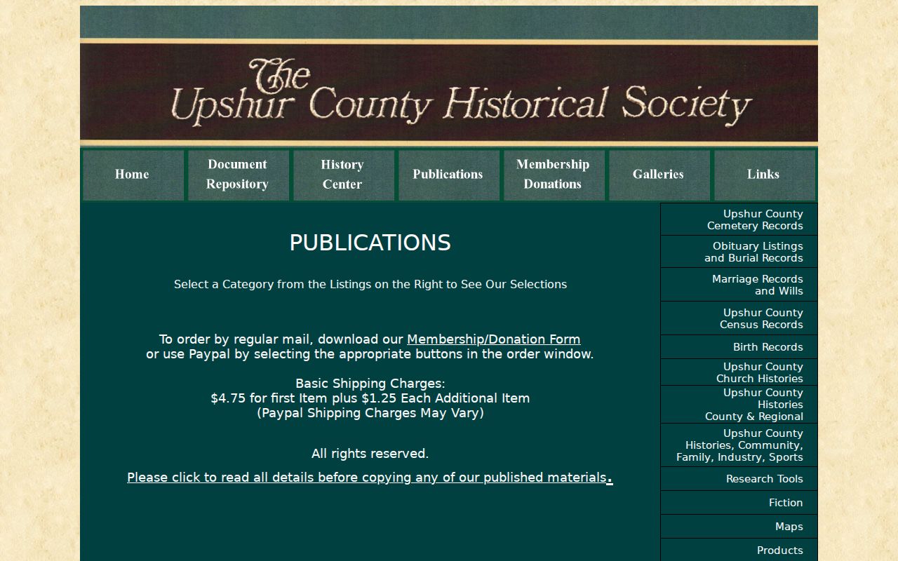 Upshur County Historical Society publications used with Buckhannon city directories