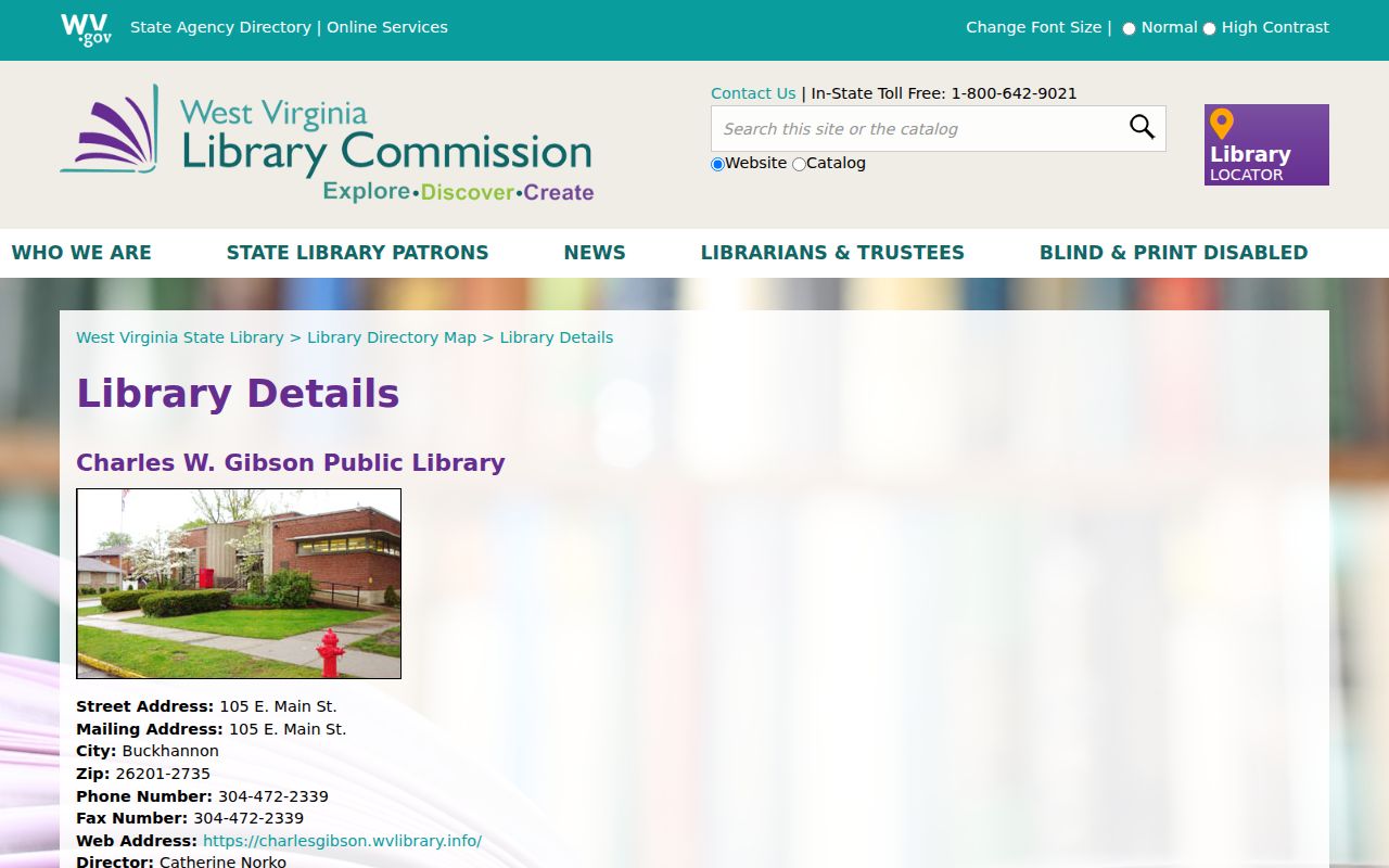 Charles W. Gibson Public Library source for the Buckhannon city directory